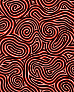 Bold Red Black Maze Lines Rug