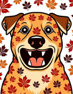 Golden Dog Autumn Leaves Rug