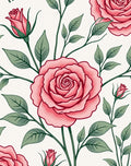 Pink Rose Garden Botanical Arrangement Rug