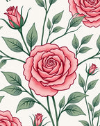 Pink Rose Garden Botanical Arrangement Rug
