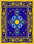 Royal Blue Yellow Celestial Medallion Rug