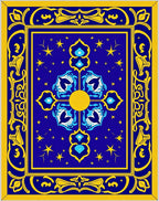 Royal Blue Yellow Celestial Medallion Rug