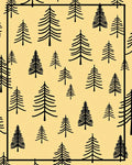 Minimalist Black Pine Forest Overlay Rug