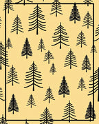 Minimalist Black Pine Forest Overlay Rug