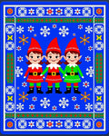 Christmas Elves Snowflake Borders Rug