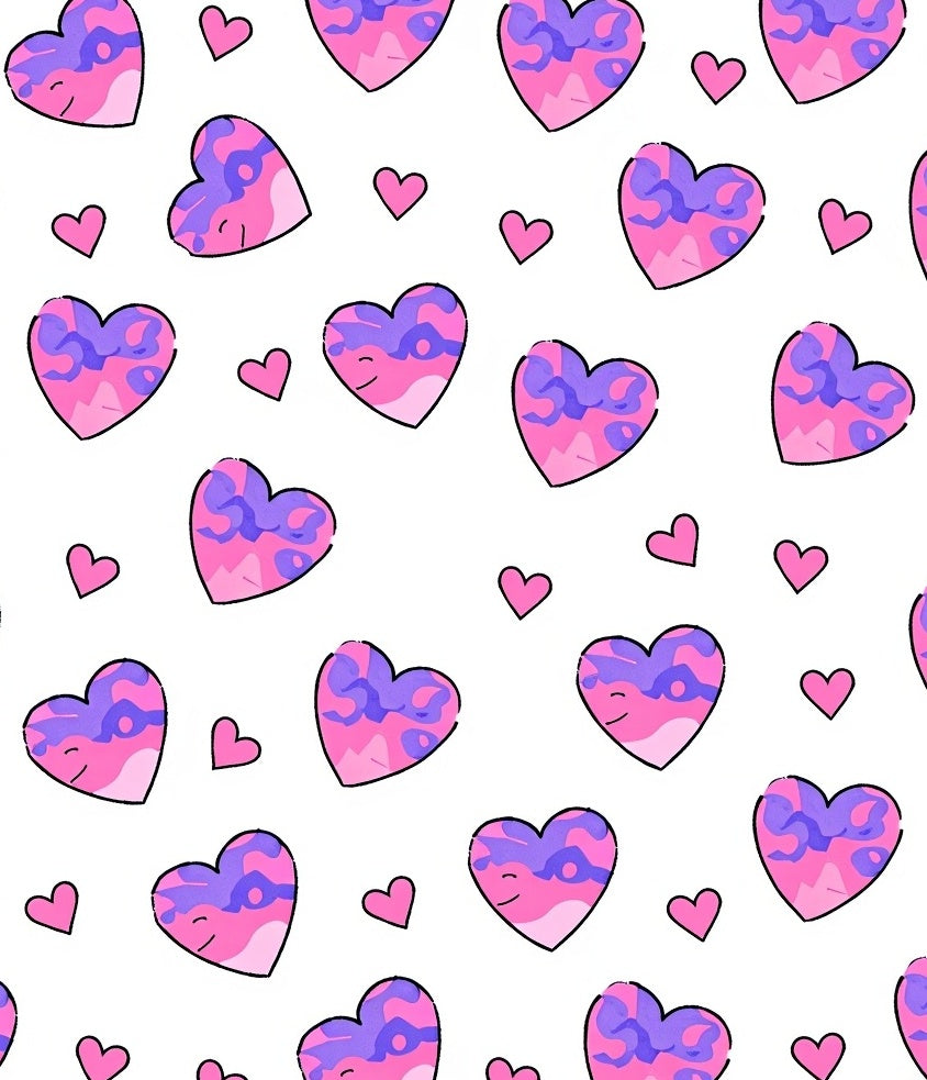 Pink Purple Camo Heart Collection Rug
