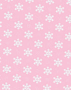 Pink White Snowflake Repeat Rug