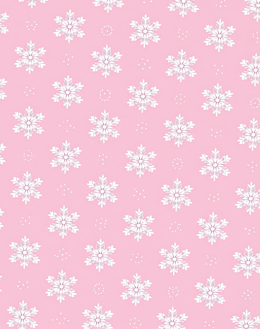 Pink White Snowflake Repeat Rug