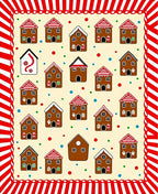 Festive Gingerbread Houses Scattered Dots Rug