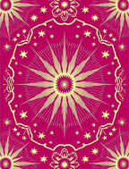 Radiant Sunburst Mandala With Stars Rug