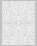 Ornate White Art Nouveau Scroll Rug