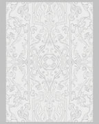 Ornate White Art Nouveau Scroll Rug