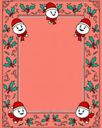 Whimsical Snowmen Holly Border Rug
