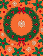 Festive Evergreen Wreath Holiday Dots Rug