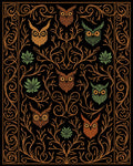 Whimsical Owl Forest Woodland Rug