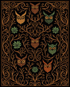 Whimsical Owl Forest Woodland Rug