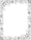 Monochromatic Sketch Botanical Border Rug