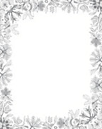 Monochromatic Sketch Botanical Border Rug