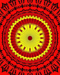Radiant Sunburst Red Yellow Mandala Rug