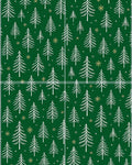 Forest Green Pine Tree Snowflakes Rug