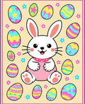 Cute Easter Bunny Egg Collage Rug