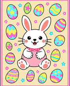 Cute Easter Bunny Egg Collage Rug