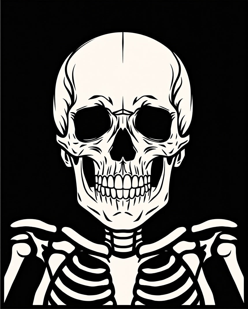 Gothic Skeleton Bone Outline Rug