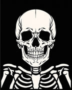 Gothic Skeleton Bone Outline Rug