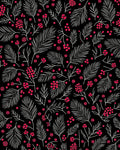 Bold Red Berry Winter Sprig Rug