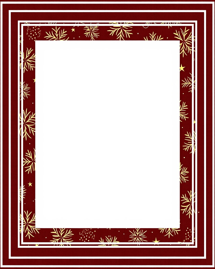 Crimson Gold Snowflake Border Rug