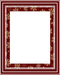 Crimson Gold Snowflake Border Rug
