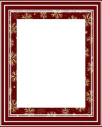 Crimson Gold Snowflake Border Rug
