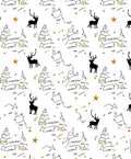 Gold Star Reindeer Sketchy Whimsy Rug