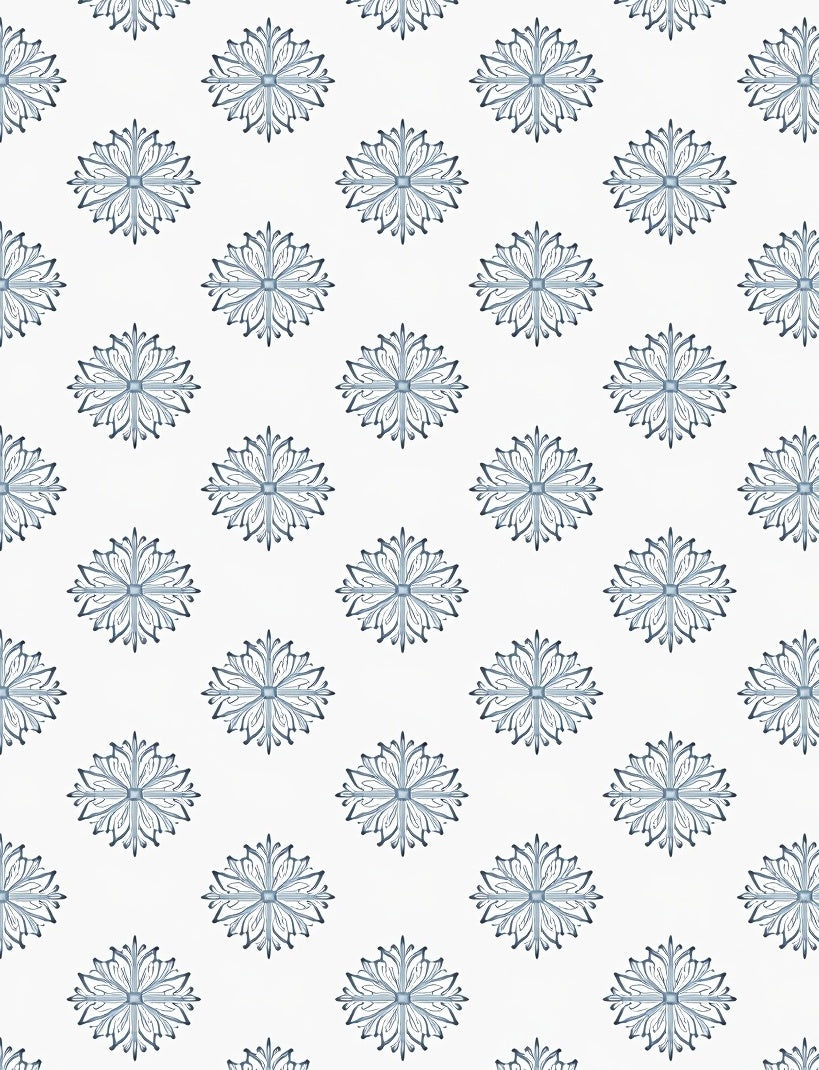 Blue Medallion Floral Art Deco Rug