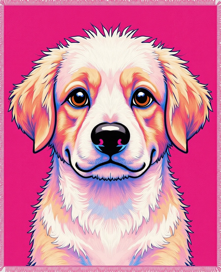 Vibrant Dog Portrait Pop Art Rug