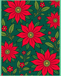 Bold Red Floral Vine Medallion Rug