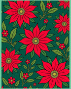 Bold Red Floral Vine Medallion Rug
