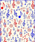 Red Blue Musical Notes Collection Rug