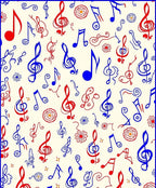 Red Blue Musical Notes Collection Rug