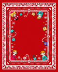 Festive Red Elf Christmas Gift Border Rug