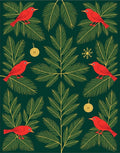 Crimson Birds Evergreen Holiday Garland Rug