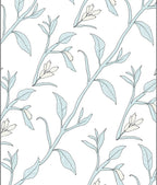Light Blue Branch Foliage Arrangement Rug
