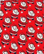 Red Santa Claus Snowflakes Repeating Rug