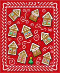Cozy Gingerbread Houses Christmas Whimsy Rug