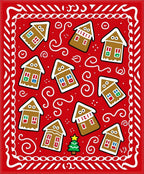 Cozy Gingerbread Houses Christmas Whimsy Rug