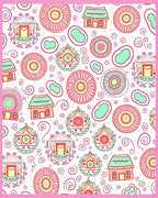 Whimsical Pink Coral House Blossom Rug