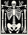 Black White Human Skeleton Illustration Rug