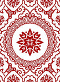 Crimson Red Ornamental Medallion Rug