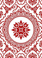 Crimson Red Ornamental Medallion Rug