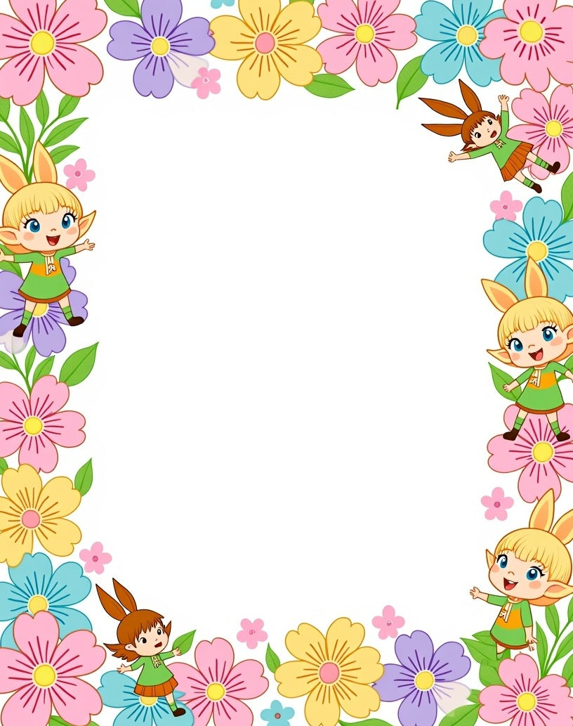 Whimsical Floral Sprites Meadow Rug